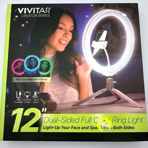 Vivitar Creator Series‎ 12" Dual-Sided Full Color Ring Light – Social Media Kit